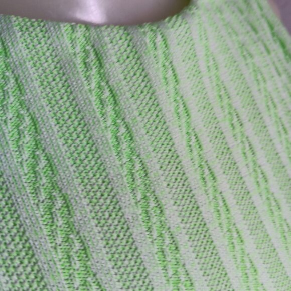 1Of1 Women's 8/10 Vintage Dress Sleeveless Lime Green Knit Texture 70's Handmade - Picture 3 of 7